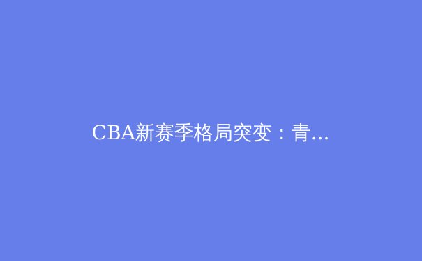 CBA新赛季格局突变：青训崛起与外援新政如何重塑联赛竞争力？ - 3